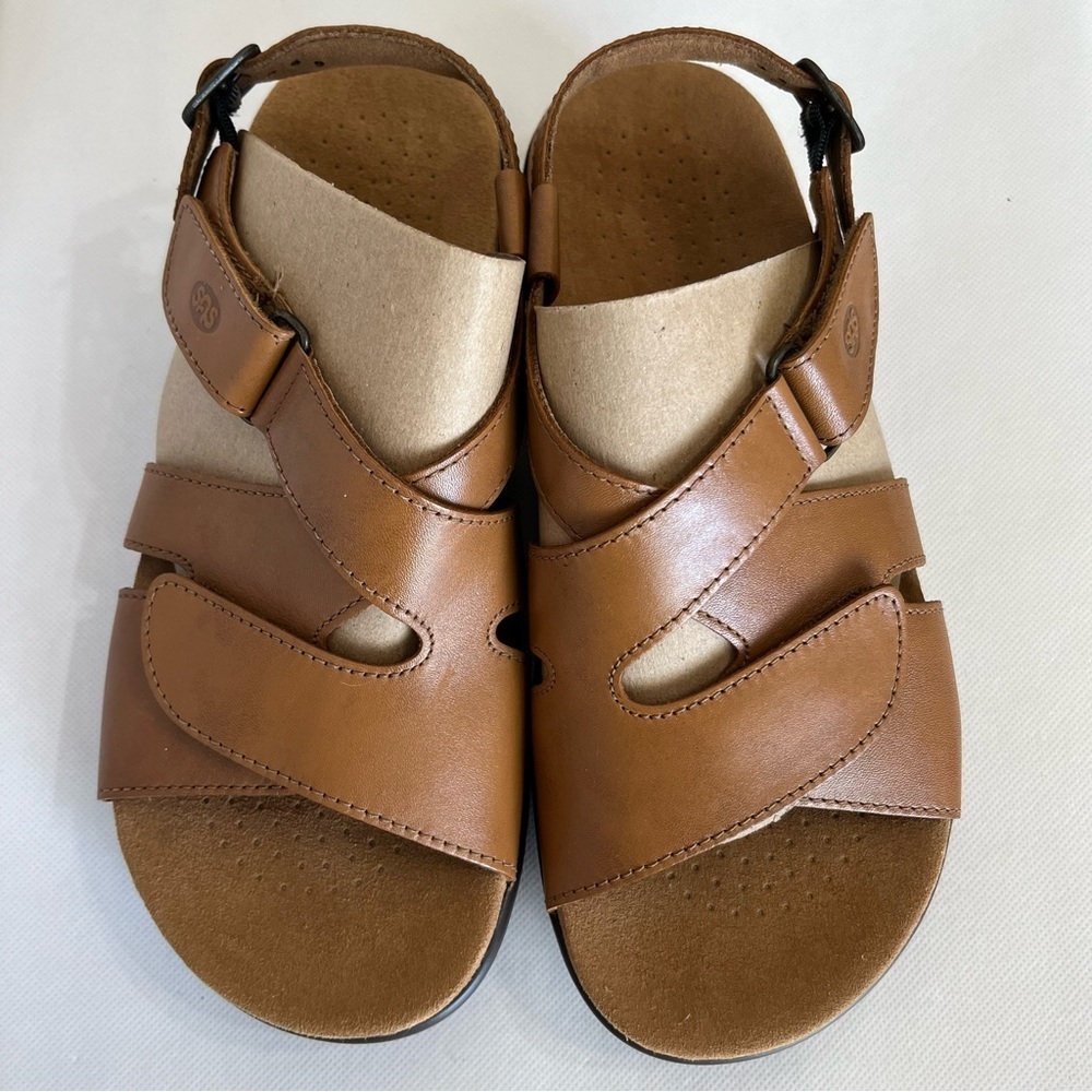 SAS Huggy Caramel Leather Sandals - Picture 5 of 12